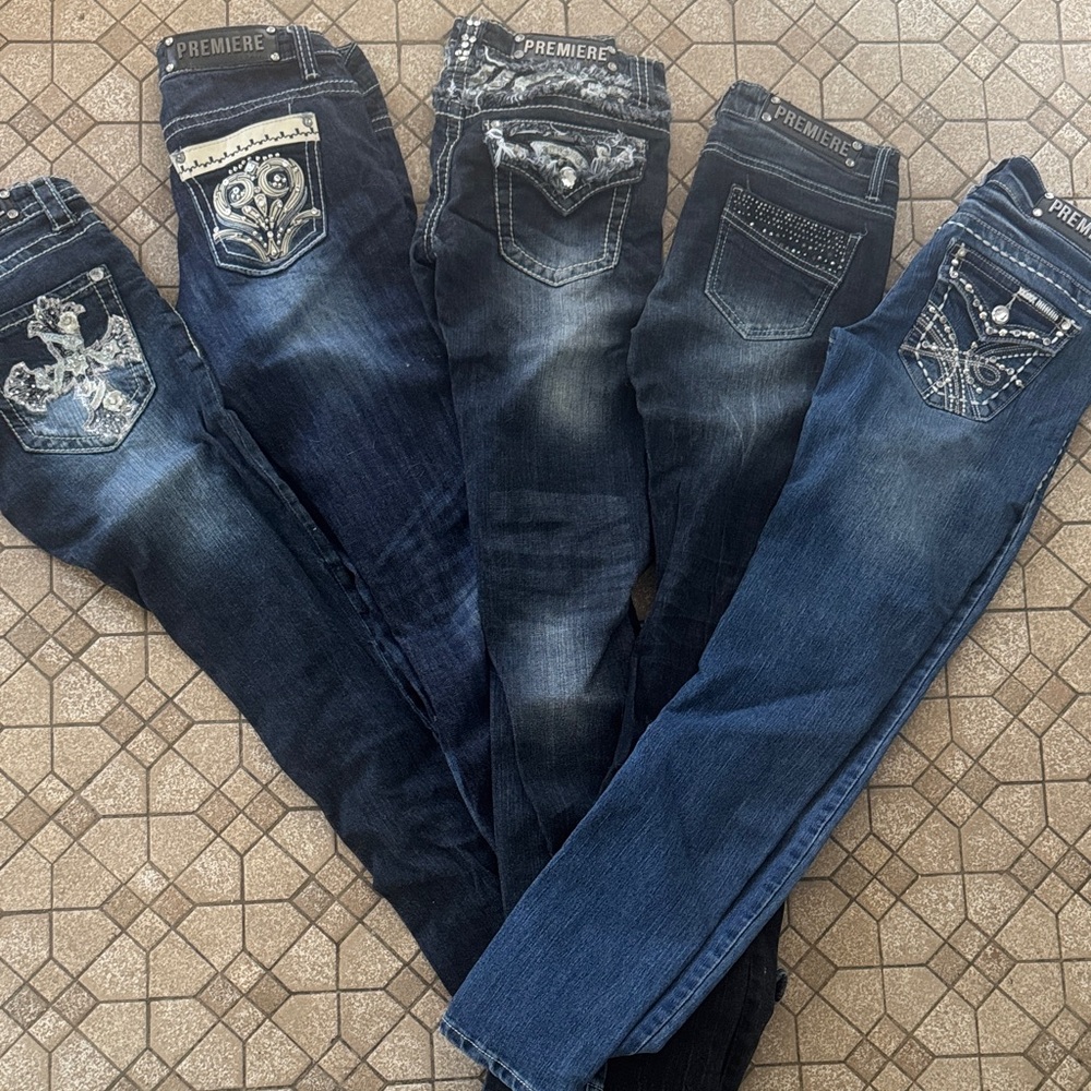 Rue21 Women's Skinny Jeans - Blue and Black